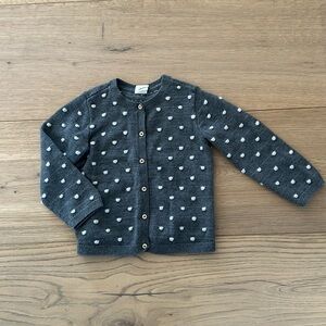 H&M polka dot gray sweater 12/18m girls baby